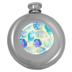 Seashells Round Hip Flask (5 Oz) by DanaeStudio