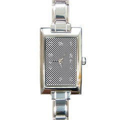 Sports Racing Chess Squares Black White Rectangle Italian Charm Watch by EDDArt