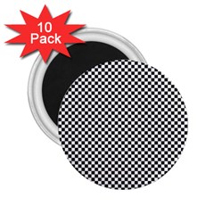 Sports Racing Chess Squares Black White 2 25  Magnets (10 Pack)  by EDDArt