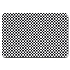 Sports Racing Chess Squares Black White Large Doormat  by EDDArt