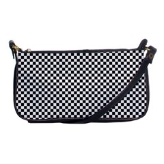 Sports Racing Chess Squares Black White Shoulder Clutch Bags by EDDArt