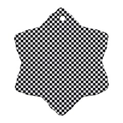 Sports Racing Chess Squares Black White Snowflake Ornament (2-side) by EDDArt