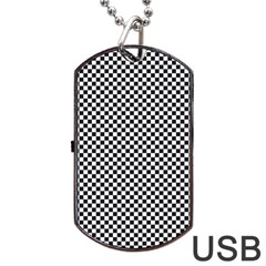 Sports Racing Chess Squares Black White Dog Tag Usb Flash (two Sides)  by EDDArt