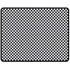 Sports Racing Chess Squares Black White Double Sided Fleece Blanket (medium)  by EDDArt