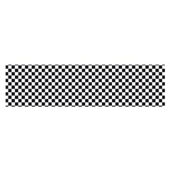 Sports Racing Chess Squares Black White Satin Scarf (oblong) by EDDArt