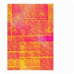 Yello And Magenta Lace Texture Small Garden Flag (two Sides) by DanaeStudio