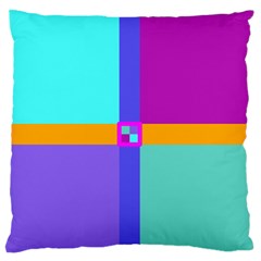 Right Angle Squares Stripes Cross Colored Standard Flano Cushion Case (two Sides) by EDDArt