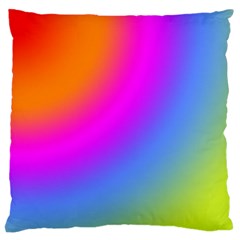 Radial Gradients Red Orange Pink Blue Green Large Flano Cushion Case (two Sides) by EDDArt