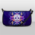 Día De Los Muertos Skull Ornaments Multicolored Shoulder Clutch Bags Front