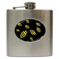 Decorative Bees Hip Flask (6 Oz) by Valentinaart