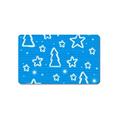 Blue Decorative Xmas Design Magnet (name Card) by Valentinaart