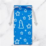 Blue decorative Xmas design Jewelry Bags Front