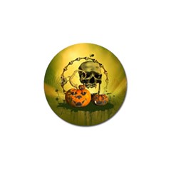 Halloween, Funny Pumpkins And Skull With Spider Golf Ball Marker (10 Pack) by FantasyWorld7