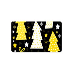 Yellow Playful Xmas Magnet (name Card) by Valentinaart