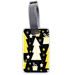 Yellow Playful Xmas Luggage Tags (one Side)  by Valentinaart