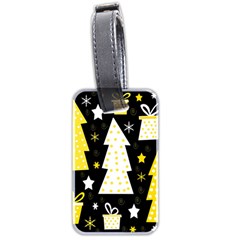 Yellow Playful Xmas Luggage Tags (two Sides) by Valentinaart