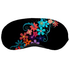 Coorful Flower Design On Black Background Sleeping Masks by GabriellaDavid