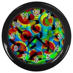 Colorful Smoothie  Wall Clocks (black) by Valentinaart