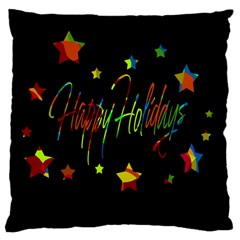 Happy Holidays Large Cushion Case (one Side) by Valentinaart