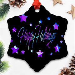 Happy Holidays 6 Snowflake Ornament (2-side) by Valentinaart