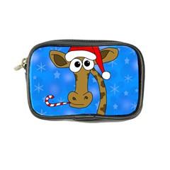 Xmas Giraffe - Blue Coin Purse by Valentinaart