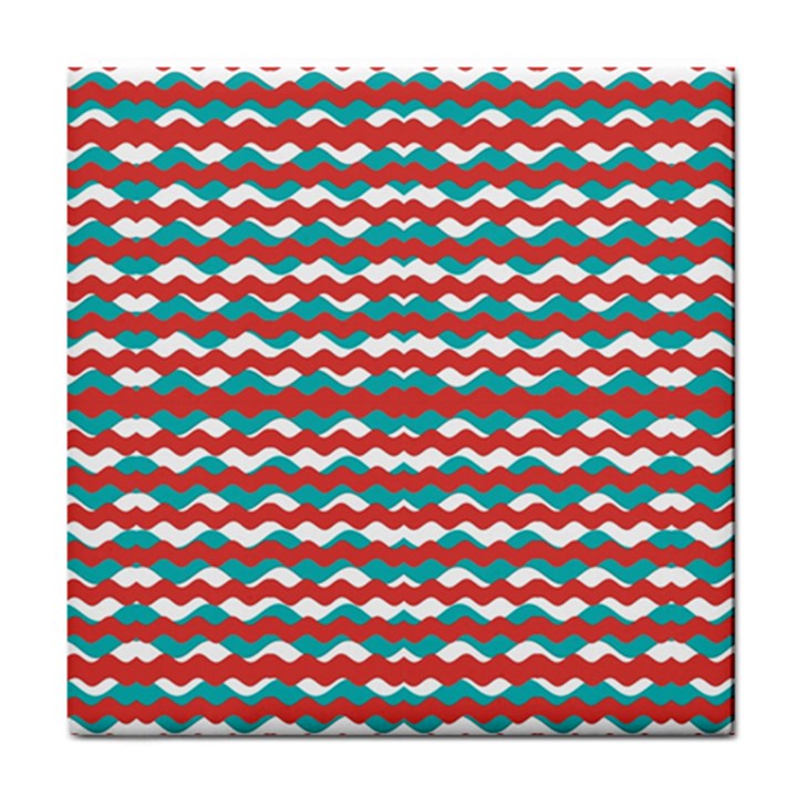 Geometric Waves Tile Coasters