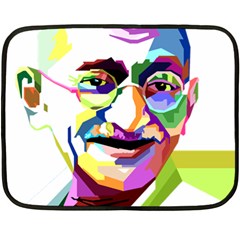 Ghandi Double Sided Fleece Blanket (mini)  by bhazkaragriz