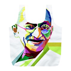 Ghandi Full Print Recycle Bags (l)  by bhazkaragriz