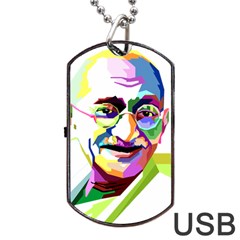 Ghandi Dog Tag Usb Flash (one Side) by bhazkaragriz