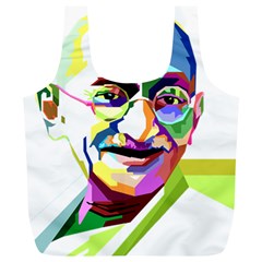 Ghandi Full Print Recycle Bags (l)  by bhazkaragriz