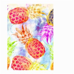 Colorful Pineapples Over A Blue Background Small Garden Flag (two Sides) by DanaeStudio