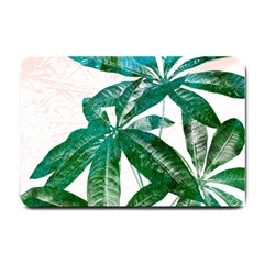 Pachira Leaves  Small Doormat  by DanaeStudio