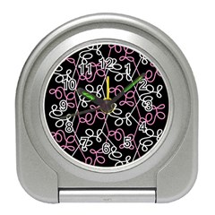 Elegance - Pink Travel Alarm Clocks by Valentinaart