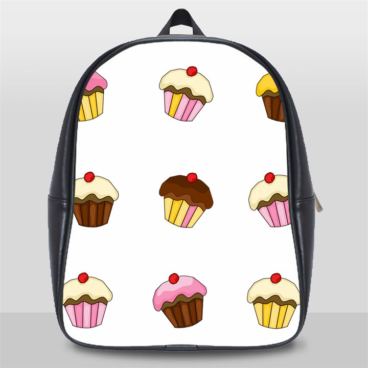 Colorful cupcakes  School Bags(Large) 