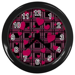 Harts Pattern Wall Clocks (black) by Valentinaart