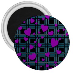 Purple Love 3  Magnets by Valentinaart