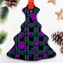 Purple Love Christmas Tree Ornament (2 Sides) by Valentinaart