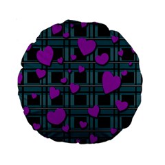 Purple Love Standard 15  Premium Round Cushions by Valentinaart