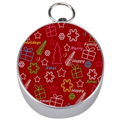 Red Xmas Pattern Silver Compasses by Valentinaart