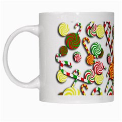 Xmas Candy Pattern White Mugs by Valentinaart