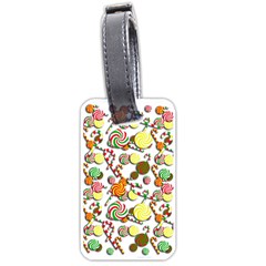 Xmas Candy Pattern Luggage Tags (one Side)  by Valentinaart