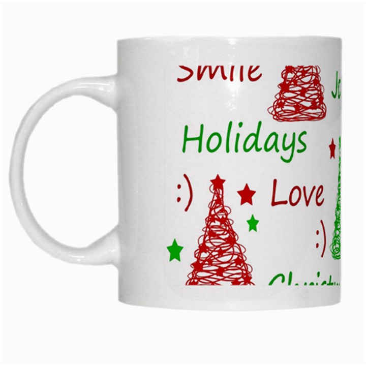 New Year pattern White Mugs