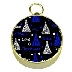 New Year Pattern - Blue Gold Compasses by Valentinaart