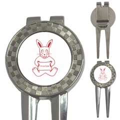 Cute Rabbit With I M So Cute Text Banner 3-in-1 Golf Divots by dflcprints