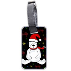 Polar Bear - Xmas Design Luggage Tags (two Sides) by Valentinaart