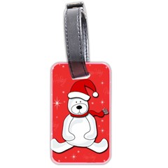 Polar Bear - Red Luggage Tags (two Sides) by Valentinaart