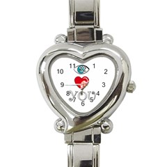 I Love You Heart Italian Charm Watch by Valentinaart