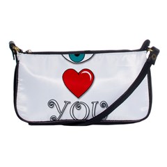 I Love You Shoulder Clutch Bags by Valentinaart