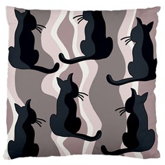 Elegant Cats Large Cushion Case (one Side) by Valentinaart