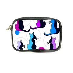 Purple Abstract Cats Coin Purse by Valentinaart